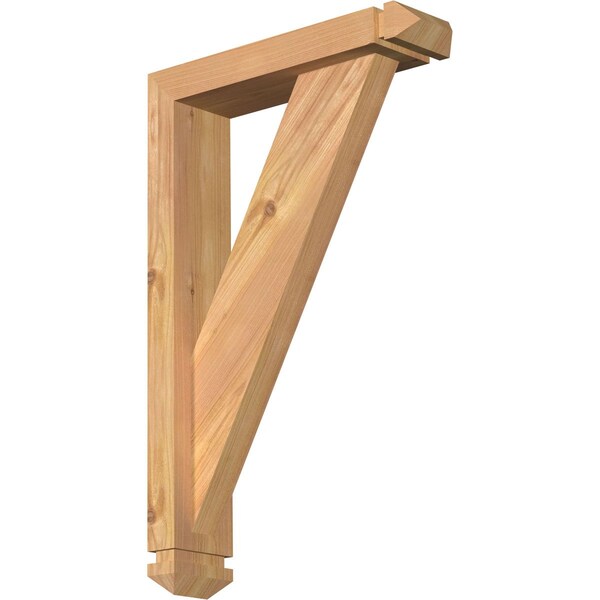 Ekena Millwork Traditional Arts and Crafts Smooth Bracket w/ Offset Brace, Western Red Cedar, 3 1/2"W x 14"D x 22"H BKT0402X14X22TRA03SWR - main